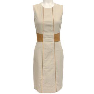 Belstaff | Dresses | Belstaff Oat Sleeveless Dress With Leather Detail |  Poshmark